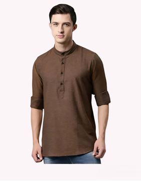 Picture of Mens high slit polo trendy kurta #18