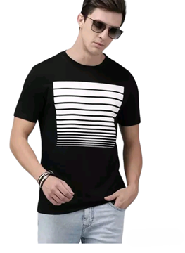 Picture of Mens printed cotton t shirt black color #20