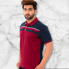 Picture of Mens maroon pure cotton half sleeves polo t shirt #24