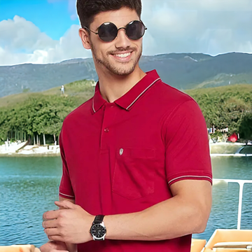 Picture of Half sleeves cotton polo t shirt for mens #47